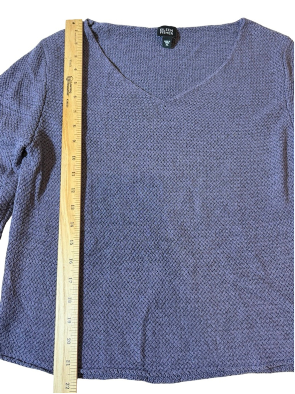 Eileen Fisher Purple Textured Silk Blend Knit Top XL Minimalist Luxe - Picture 3 of 6